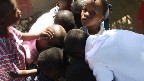crowding around